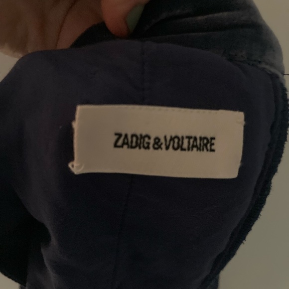 Zadig & Voltaire velvet midi Joslin lace hem skirt - Picture 6 of 7